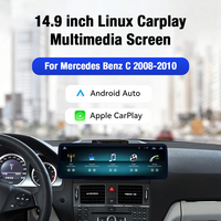 ZWNAV Lecteur multimédia de voiture avec écran tactile de 14,9 pouces pour Mercedes Benz Classe C 2008-10, navigation GPS, DSP, Carplay, autoradio