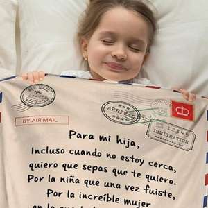 Manta de Lana Personalizada con Mensaje en Español para Viajes Aéreos, Picnic, Cama, Sofá, Franela, Mamá - Product Image 5