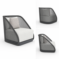 Ensemble de canapés modernes en corde tressée pour l'extérieur avec table basse, mobilier de jardin pour hôtel, complexe hôtelier, villa