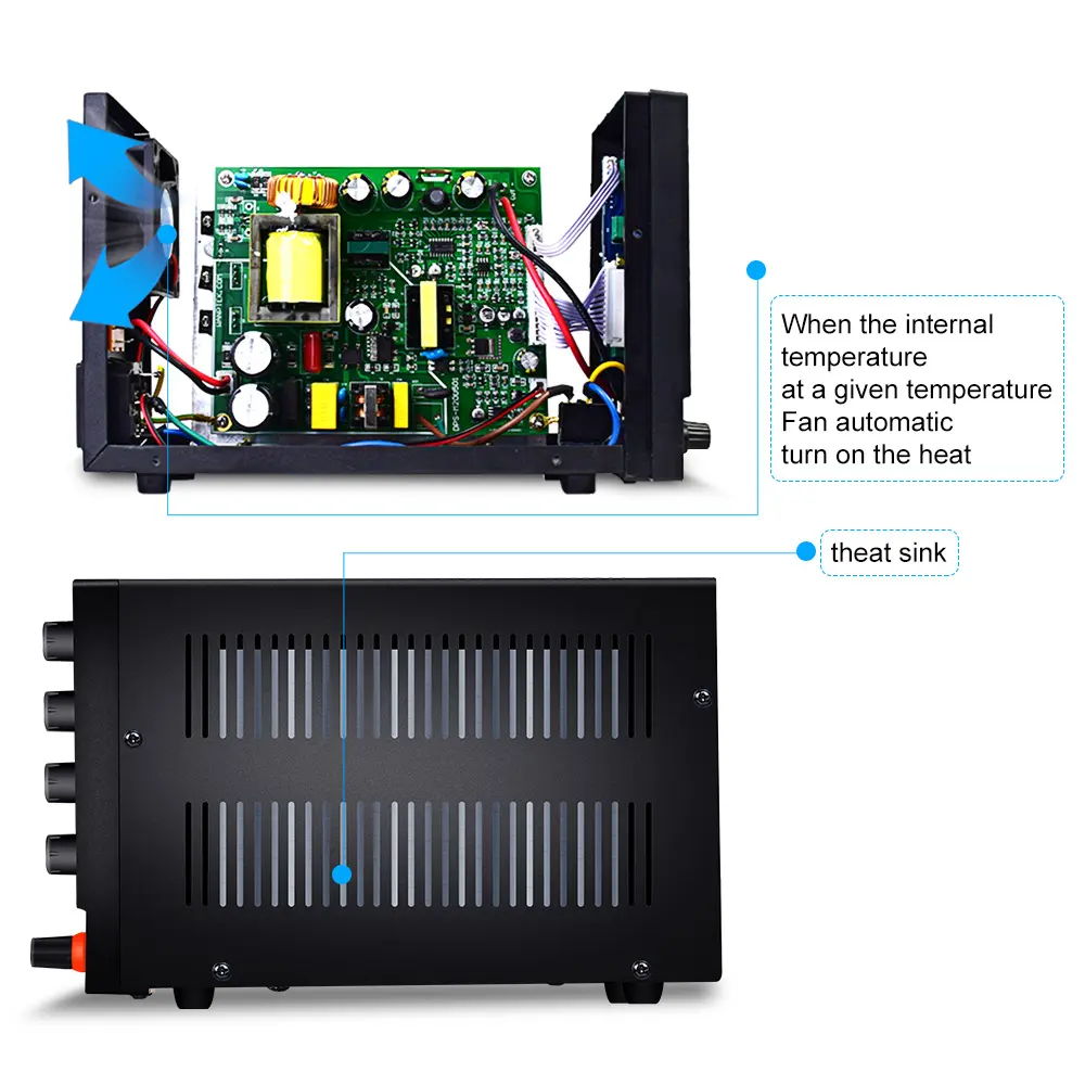 Wanptek để bàn DC điều chỉnh cung cấp điện, nguồn điện DC, 60V 5A 300W, phòng thí nghiệm, thiết kế điện tử, mạ điện, dps605u