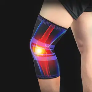 Manicotto di supporto per ginocchio di alta qualità con cinturino per ginocchio con rotula a compressione con Logo personalizzato