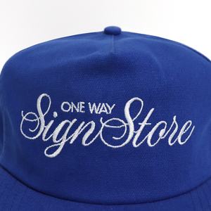 OEMプレミアムコットンキャンバス非構造化5パネルリップストップフラットブリムハットカスタムフラット刺繍ロゴブルークラシックスナップバックキャップ - Product Image 6