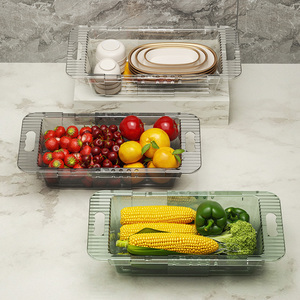 ตะกร้ากรองน้ำแบบปรับได้ 3-in-1 สำหรับวางเหนืออ่างล้างจาน ล้าง-กรอง-ตาก - Product Image 3