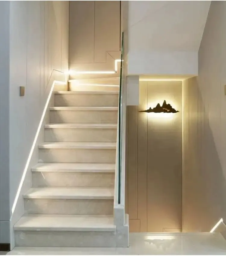 Running water led stair light For Motion sensor led stairs lighting smart stairway light strip app control staircase