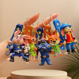 Ensemble de porte-clés en silicone de personnages de Zootopia : Judy Hopps, Nick Wilde, Flash Clawhauser, porte-clés pour sac, accessoires de clés de voiture, cadeau - Product Image 2