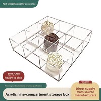 Boîte de rangement transparente en acrylique Jiugongge avec fenêtre de présentation et cloison pour la vente au détail de cosmétiques, personnalisation disponible