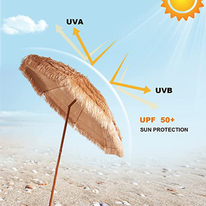 Sombrilla de Playa Estilo Hawaiano de Rafia de Plástico PP de 2.0M con Sistema de Inclinación, Gran Venta - Product Image 2