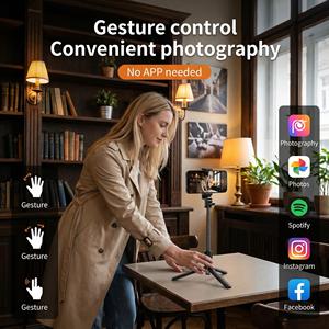 Stabilisateur de téléphone portable intelligent et portable à suivi facial IA, rotatif à 360°, pour <span class=keywords><strong>TikTok</strong></span>, Live et Vlog - Meilleure vente - Product Image 2