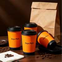 Gobelets en papier journal biodégradables et recyclables DayuPack avec revêtement PE pour café et jus, options de logo personnalisé