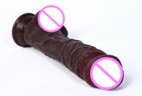 Insert chaud 7.48in Artificielle Afrique Gros Gode Noir Liquide Silicone Peau Réaliste Énorme Ventouse Gay Cock Pénis pour Femmes