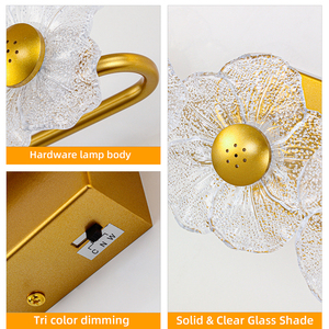 Gold <b>Bathroom</b> <b>Light</b> Fixture Flower Led <b>Mirror</b> Lamps living room Indoor Led Wall Lamp Vanity <b>Mirror</b> <b>Light</b> - Product Image 6