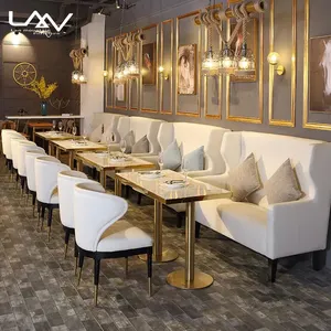 Nhà Hàng Hiện Đại Da Cao Trở Lại Sofa Booth Ghế Ngồi Đồ Nội Thất Bàn Ăn Bằng Gỗ Và Ghế Quán Cà Phê Chaise