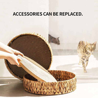 Coussin tissé à la main pour animaux de compagnie, lit en osier confortable pour chat, lit confortable au design simple pour chat et chien, vente en gros