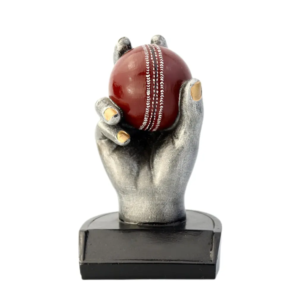 9*8*15cm Customized Cricket Trophy Women Momento Pocal Trophies