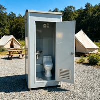 Toilettes mobiles préfabriquées portables avec lavabo en céramique pour chantier, mariage, festival, camping