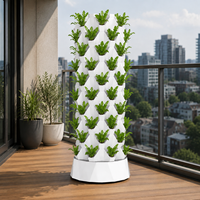 Système de jardinage vertical aéroponique et hydroponique à 10 niveaux avec pompe à eau et éponge de culture pour la laitue, le chou frisé et les herbes fraîches