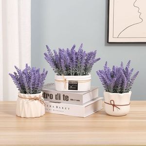 Arreglo de Flores Artificiales de Lavanda con Péptidos Xi, Planta Decorativa de Poliéster para Interiores, Maceta Estilo 2026, Decoración para Mesa de Sala de Estar - Product Image 1