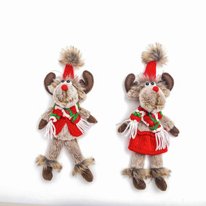Figurines de rennes en peluche de Noël, tissu doux, 10x30cm, vente en gros d'usine, décorations de table pour la maison - Product Image 3