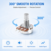 Potensiometer Rotary 16mm Single Gang 3 Pin B10K 50K 100K Resistor Linear Taper untuk Mixer Peralatan Rumah Tangga Harga Supplier