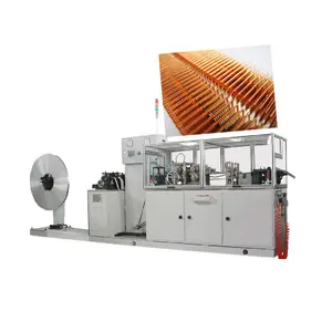 Fully automatic radiator aluminum copper fin tube pipe rolling making forming machine