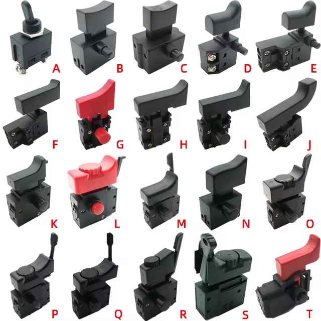 FA2-6/1BEK Black 6A 250V 5E4 Lock on Power Tool Electric Drill Speed Control Trigger Button Switch old style