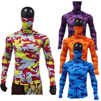 Pakaian Olahraga Pria untuk Memancing, Baju Kompresi Khusus, Cepat Kering, Anti UV, Motif Kamuflase Musim Panas, Grosir