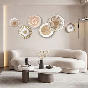 Cesto da parete <span class=keywords><strong>africano</strong></span> colorato Boho decori per interni da esposizione pezzo di decorazione primaverile per la casa intrecciata a mano 5: disco Boho appeso <span class=keywords><strong>etnico</strong></span> - Product Image 5