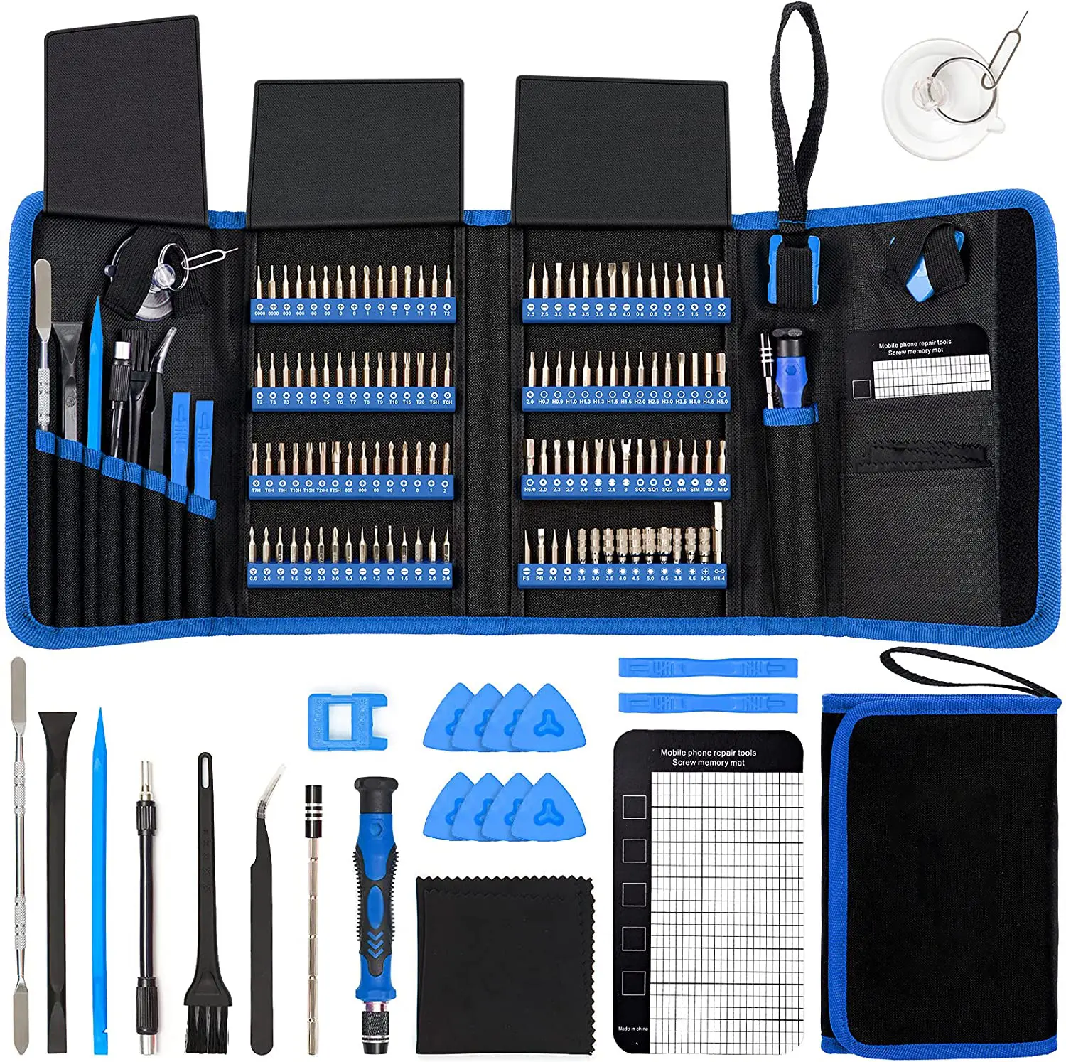 Set alat perbaikan obeng, 142 buah set kit Kombo dalam tas perbaikan rumah tangga untuk perbaikan komputer ponsel