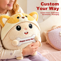 Coussin en peluche personnalisé en forme d'animal mignon, jouet en peluche doux, coussin décoratif, cadeau personnalisé pour enfants