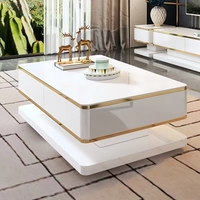 Table basse moderne et meuble TV en bois, console multimédia de luxe, ensemble de meubles de salon