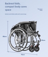 Silla de Ruedas Manual de Aluminio Ligera y Plegable, Carrito de Empuje Manual Pequeño y Fácil de Plegar, Especialmente para Viajes al Aire Libre para Personas Mayores
