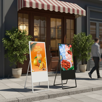 HBYLCD 49 55 pouces, écran tactile vertical, support d'affichage au sol, moniteur portable, affiche pliable pour restaurant et centre commercial