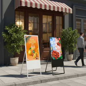 HBYLCD 49 55 pouces, écran tactile vertical, support d'affichage au sol, moniteur portable, affiche pliable pour restaurant et centre commercial - Product Image 1