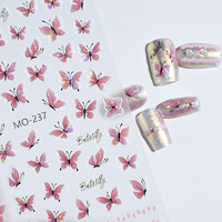 Autocollant pour ongles papillon Aurora Little Fairy Style Pure Desire Fantasy Pink Charming Blue Butterfly Nail Sticker