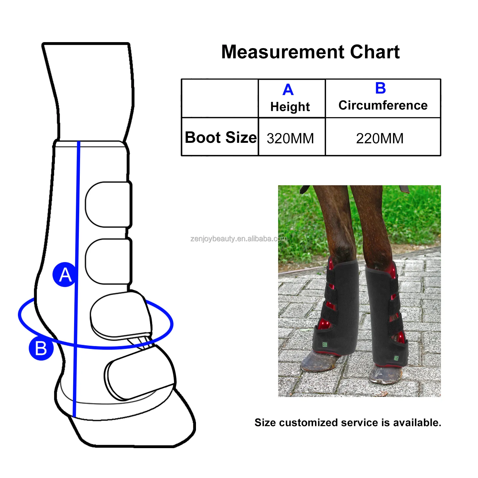 2024 Wireless Horse Red Infrared Therapy Wrap Equestrian Horse Animal Leg Hoof Boot Therapy Wrap for Pain Relief Muscle Recovery