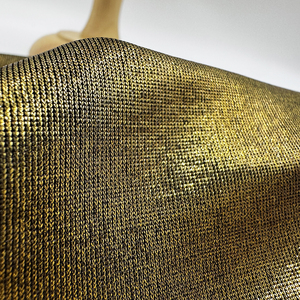 Ưa Thích Tỏa Sáng Gân 95% <span class=keywords><strong>Polyester</strong></span> 5% Spandex Tùy Chỉnh 175gsm Lá Vàng In Đan Sườn Vải Cho Dresses - Product Image 2