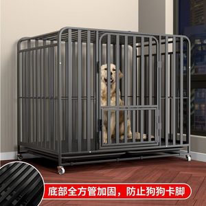 Dog Cage Large Breed Steel Wire Frame Rectangle Durable Home Pet Cage With Toilet Area Golden Retriever Crate - Product Image 2