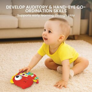 Juguete de Piano con Luces de Dinosaurio EPT, Teclas de Do, Re, <span class=keywords><strong>Mi</strong></span> Coloridas, Canciones de Cuna, Control de Volumen, Anillos Táctiles, Aprendizaje Sensorial para Niños Pequeños - Product Image 5