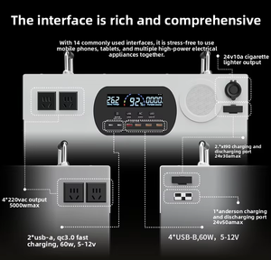 5KW 8.6KWh Battery Home Wheeled <b>Solar</b> <b>Generator</b>, MultiAC USB-C PD DCOutput Emergency Power Station for HomeCamping RVOutdoor Use - Product Image 2