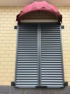 Volets métalliques <span class=keywords><strong>à</strong></span> lamelles ouvertes, volets extérieurs <span class=keywords><strong>à</strong></span> lamelles <span class=keywords><strong>orientables</strong></span>, volets extérieurs <span class=keywords><strong>à</strong></span> lamelles en alliage d'aluminium avec matériel de fixation murale - Product Image 3