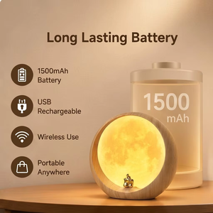 Lampada Notturna LED a Forma di Luna, Luce Ambientale Ricaricabile con Statuetta di Coppia, Luce Bianca Calda per Camera da Letto, Hotel, Regalo - Product Image 3