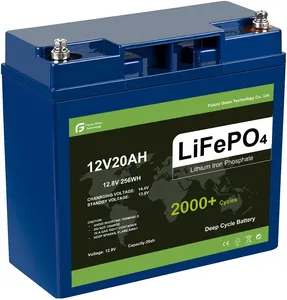 Batteria al litio Lifepo4 12V 20AH ricaricabile Deep Cycle 12.8V 18650 Lifepo4 Cell sistema di energia solare batteria agli ioni di litio LFP 85%