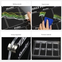Calendrier mensuel hebdomadaire de planification magnétique en acrylique pour réfrigérateur personnalisé avec marqueurs vibrants