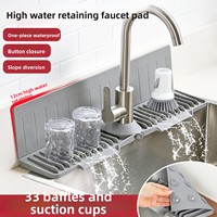 Nouveau tapis de protection anti-éclaboussures rectangulaire en silicone pour robinet avec ventouse haute performance, tampon de blocage d'eau à surface inclinée pour évier