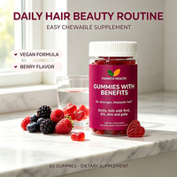 Gummies de beauté à la biotine pour adultes, formule végétalienne sans sucre, soutien nutritionnel pour la santé des cheveux, de la peau, des ongles et du cœur, fabrication GMP, OEM ODM