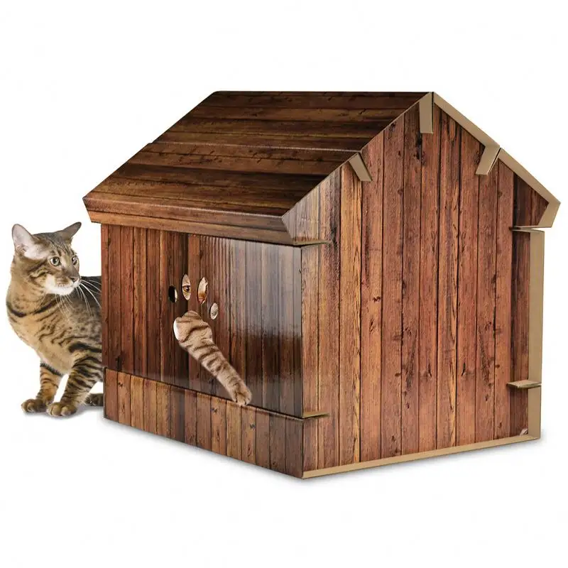 Cww Pet Dog House Houten Huisdier Kennel Buiten Weer Waterdicht Huisdier Huis Natuurlijk Houten Hondenhok Huis Met Roodbruin Dak