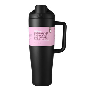 Termo de Acero Inoxidable 304 de Diseño Americano, Gran Capacidad de 40 oz, con Asa, para Hielo, Portátil para Auto, con Pajita - Product Image 4
