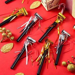 Fischietti per Feste con Frange, Strumenti Sonori Dorati e Argentati, Decorazioni per Capodanno, Compleanni e Baby Shower - Product Image 2