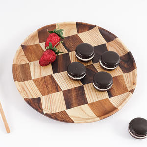 الساخن بيع أكاسيا الرماد الخشب خياطة اليابانية صينية جولة أطباق عشاء الفاكهة طبق تقديم الحلوى - Product Image 3