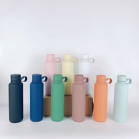 Haute qualité 12oz/20oz peinture en caoutchouc Double paroi en acier inoxydable flacon à vide isolé petite bouche Sport bouteille d'eau